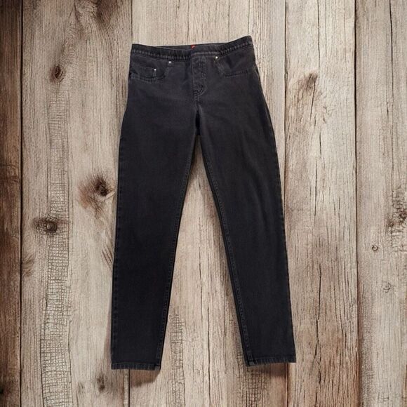 Spanx Womens L Jean-ish Stretch Leggings Black Jeggings Pull On Pants - Picture 1 of 5